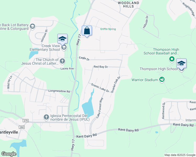 map of restaurants, bars, coffee shops, grocery stores, and more near 216 Scenic Lake Cove in Alabaster