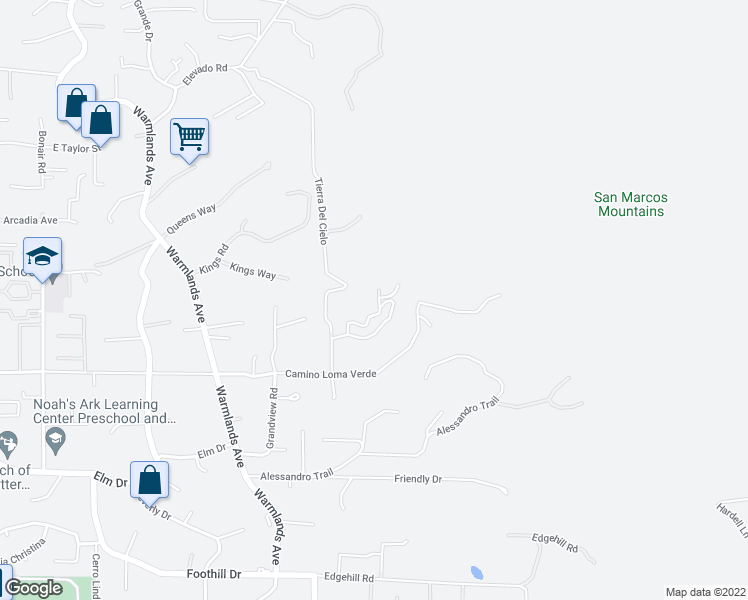 map of restaurants, bars, coffee shops, grocery stores, and more near 2068 Camino Culebra in Vista
