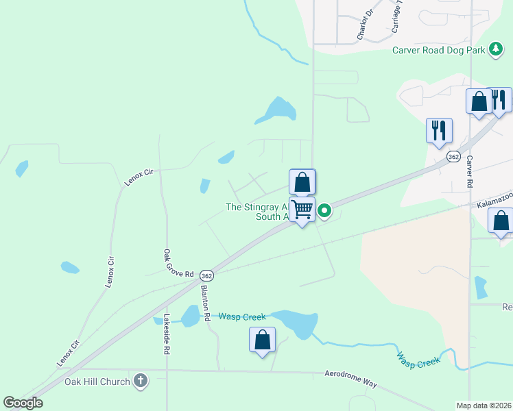 map of restaurants, bars, coffee shops, grocery stores, and more near 1728 Mary Avenue in Griffin