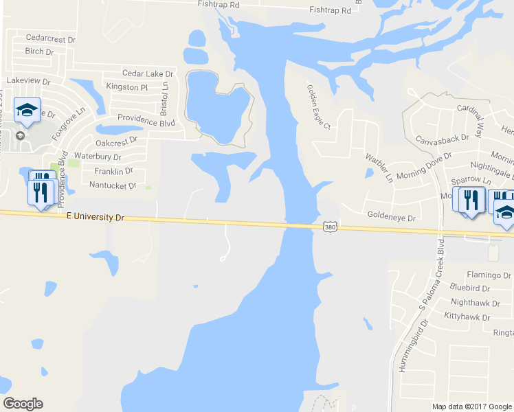 map of restaurants, bars, coffee shops, grocery stores, and more near 26671 U.S. 380 in Aubrey