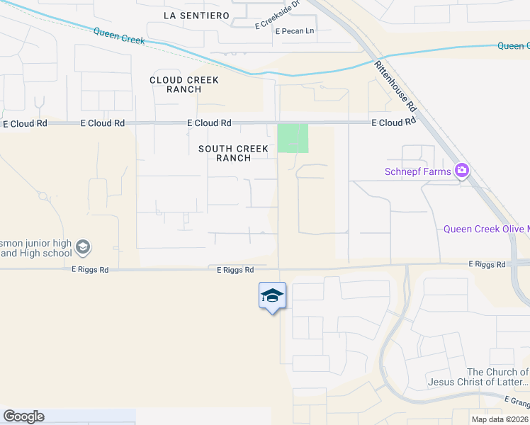 map of restaurants, bars, coffee shops, grocery stores, and more near 22314 East Merlot Street in Queen Creek