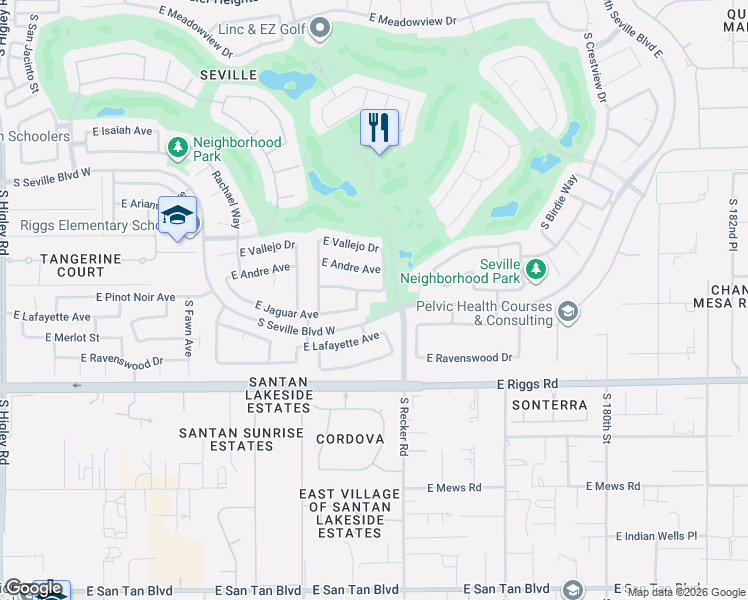 map of restaurants, bars, coffee shops, grocery stores, and more near 7053 South Trophy Lane in Gilbert