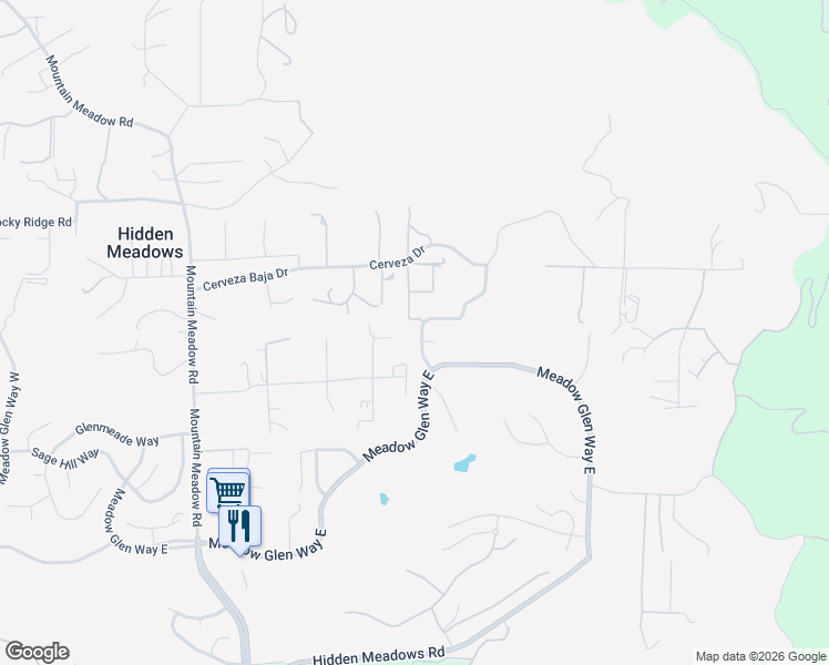 map of restaurants, bars, coffee shops, grocery stores, and more near 28236 Faircrest Way in Escondido