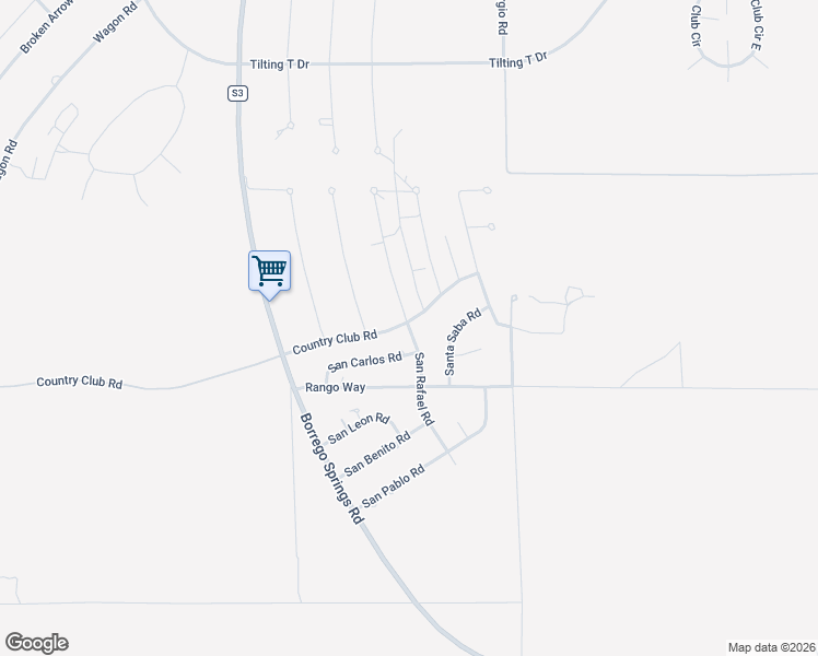 map of restaurants, bars, coffee shops, grocery stores, and more near San Rafael Road in Borrego Springs