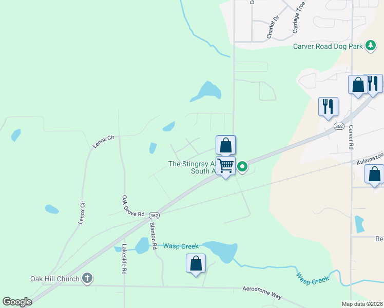 map of restaurants, bars, coffee shops, grocery stores, and more near 1729 Mary Avenue in Griffin