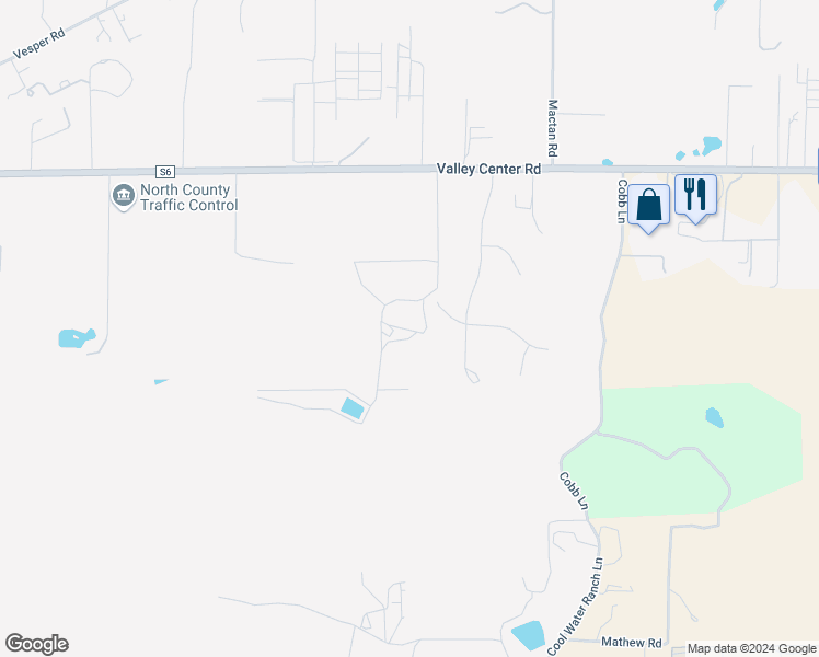 map of restaurants, bars, coffee shops, grocery stores, and more near 15300 Round Tree Road in Valley Center