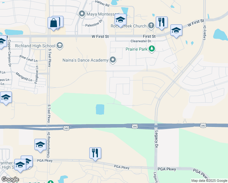 map of restaurants, bars, coffee shops, grocery stores, and more near 2027 U.S. 380 in Frisco