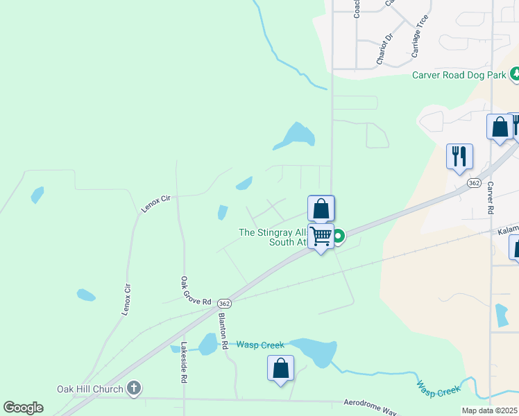 map of restaurants, bars, coffee shops, grocery stores, and more near 1761 Cheryl Avenue in Griffin