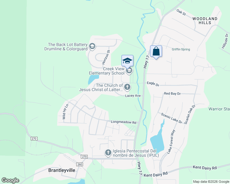 map of restaurants, bars, coffee shops, grocery stores, and more near 213 Lacey Avenue in Alabaster