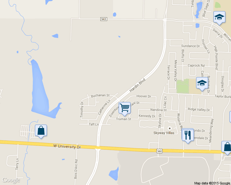 map of restaurants, bars, coffee shops, grocery stores, and more near 2305 Catherine Lane in McKinney