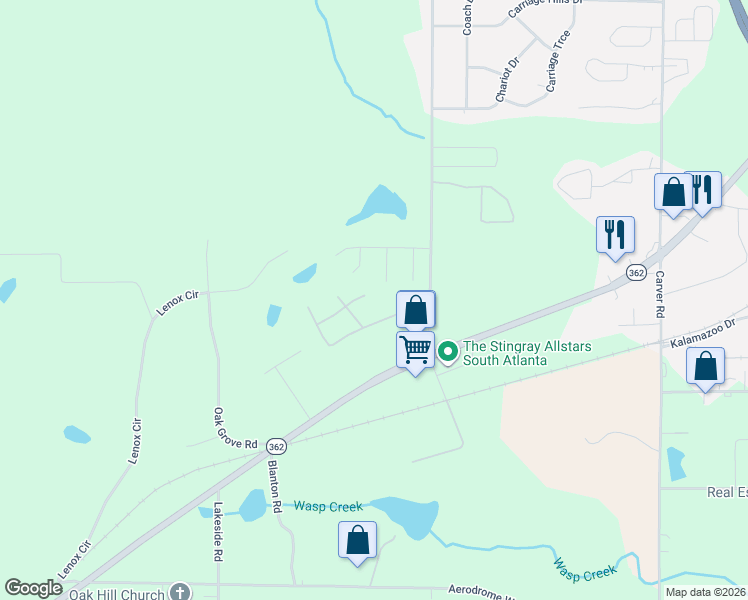 map of restaurants, bars, coffee shops, grocery stores, and more near 1720-1708 Mary Avenue in Griffin