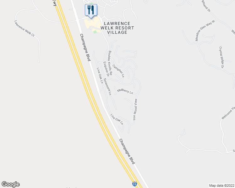 map of restaurants, bars, coffee shops, grocery stores, and more near 8975 Lawrence Welk Drive in Escondido