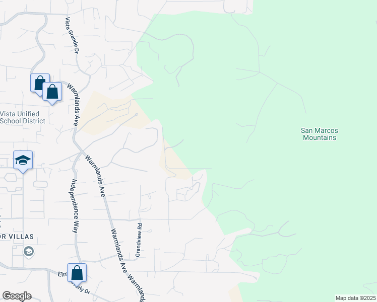 map of restaurants, bars, coffee shops, grocery stores, and more near 1966 Las Lomas in Vista