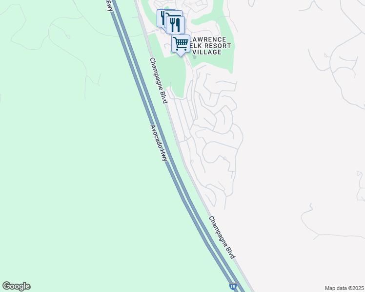 map of restaurants, bars, coffee shops, grocery stores, and more near Champagne Boulevard in Escondido