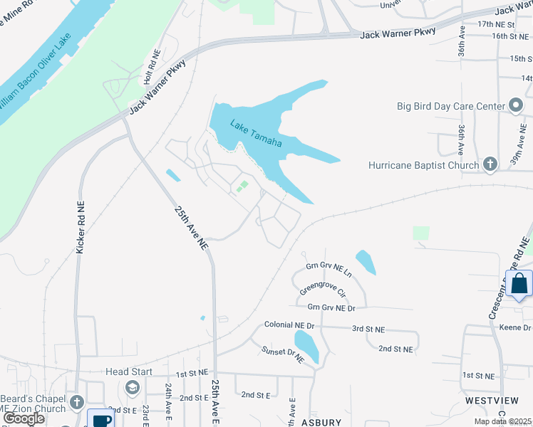 map of restaurants, bars, coffee shops, grocery stores, and more near in Tuscaloosa