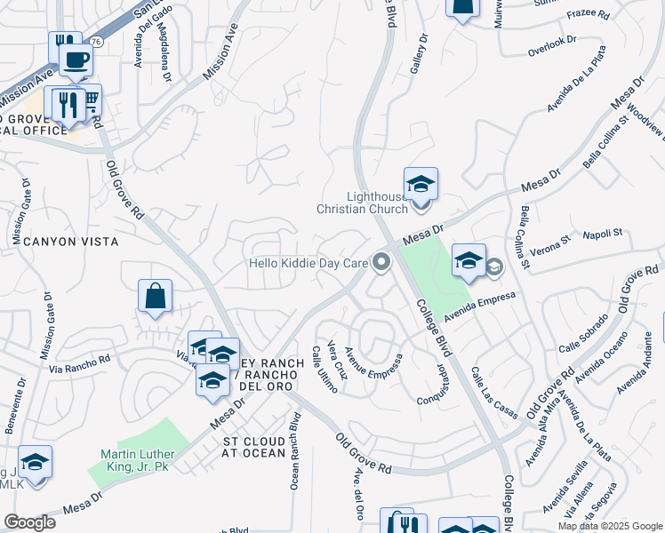 map of restaurants, bars, coffee shops, grocery stores, and more near in Oceanside
