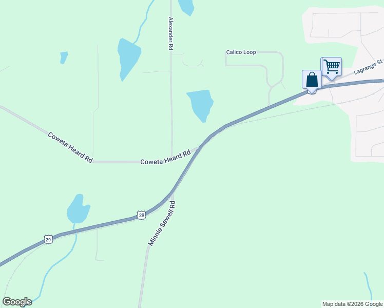 map of restaurants, bars, coffee shops, grocery stores, and more near Highway 29 in Grantville