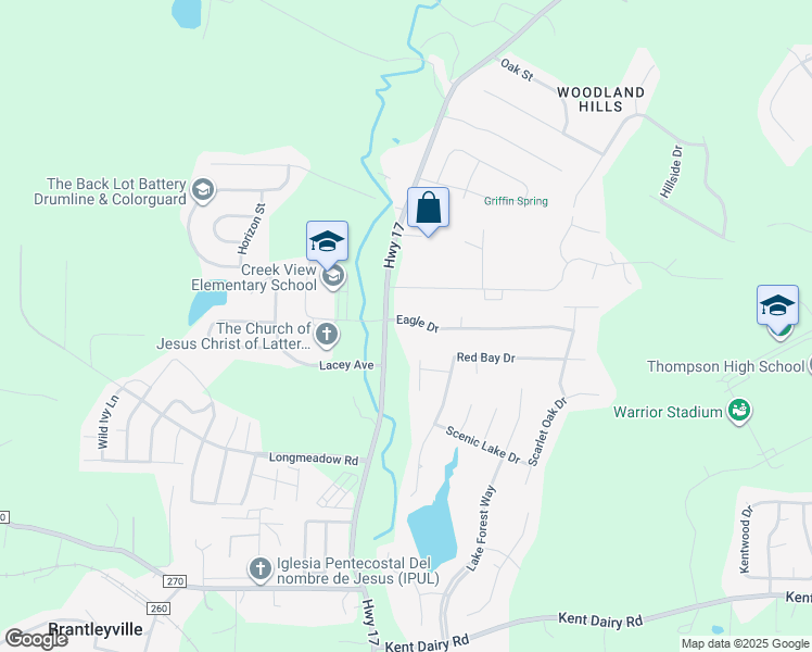 map of restaurants, bars, coffee shops, grocery stores, and more near 1102 Eagle Drive in Alabaster