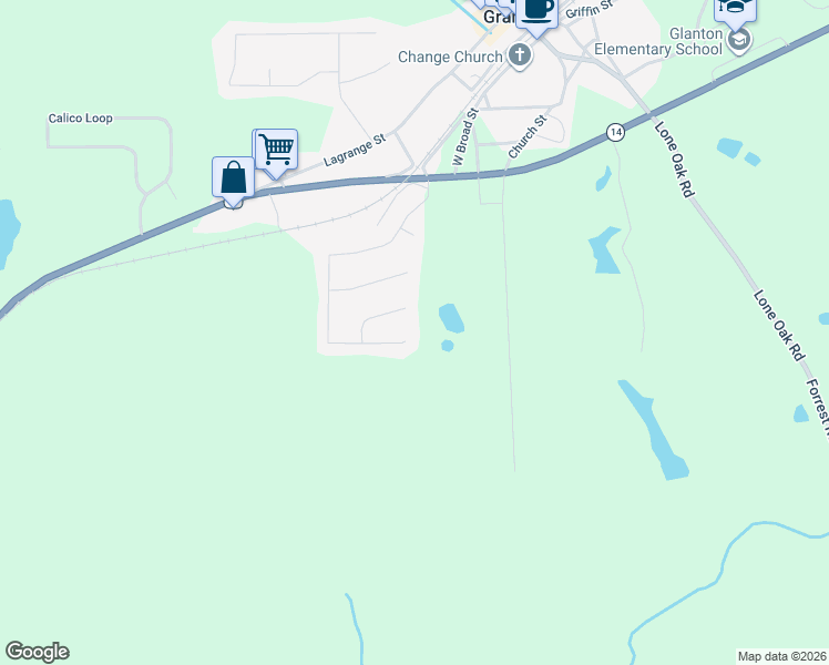 map of restaurants, bars, coffee shops, grocery stores, and more near 13 Huntington Drive in Grantville