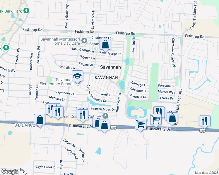 map of restaurants, bars, coffee shops, grocery stores, and more near 1116 Grey Fox Drive in Denton County