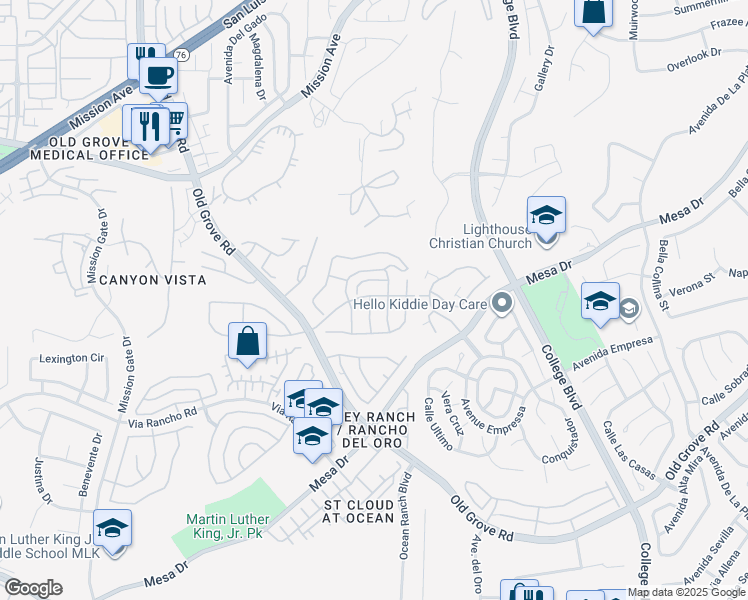 map of restaurants, bars, coffee shops, grocery stores, and more near 1024 Eider Way in Oceanside