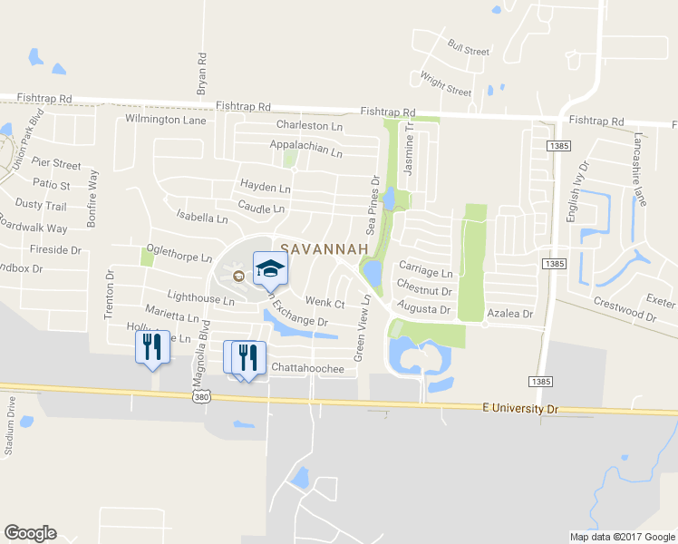 map of restaurants, bars, coffee shops, grocery stores, and more near 1116 Grey Fox Drive in Denton County
