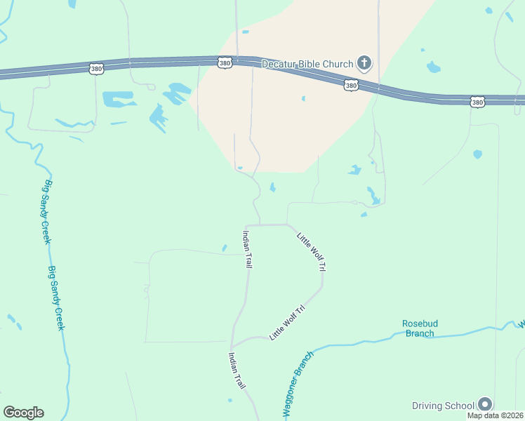 map of restaurants, bars, coffee shops, grocery stores, and more near 150 Rain Dance Trail in Decatur