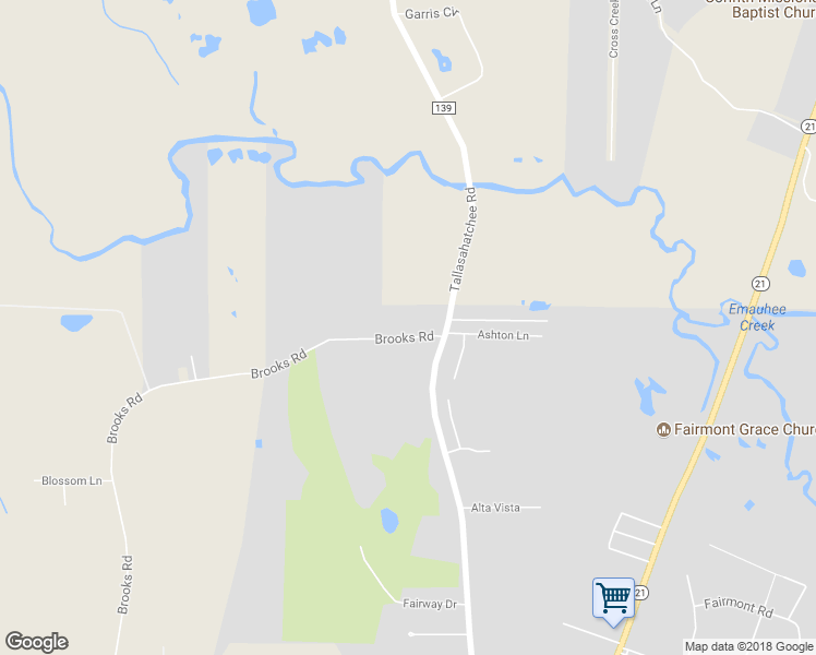 map of restaurants, bars, coffee shops, grocery stores, and more near 1495 Brooks Road in Sylacauga