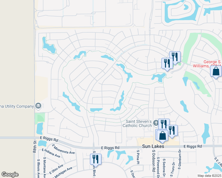 map of restaurants, bars, coffee shops, grocery stores, and more near 9314 East Rocky Lake Drive in Sun Lakes