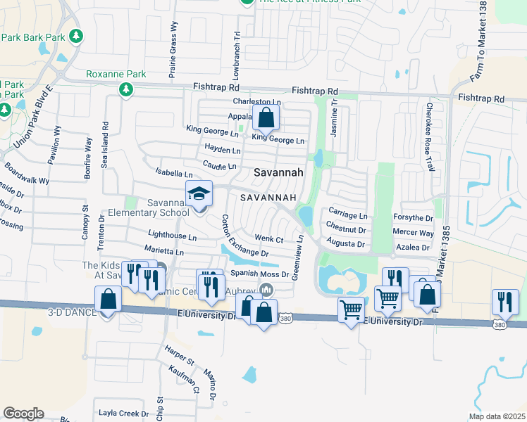 map of restaurants, bars, coffee shops, grocery stores, and more near 1108 Haley Court in Savannah