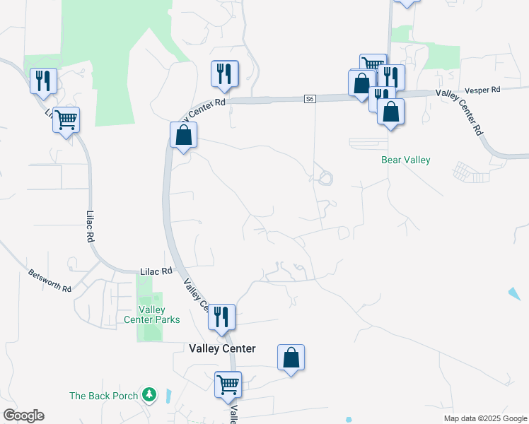 map of restaurants, bars, coffee shops, grocery stores, and more near 28320 Serenity Path in Valley Center