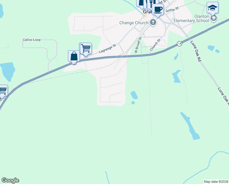 map of restaurants, bars, coffee shops, grocery stores, and more near 3 Huntington Drive in Grantville