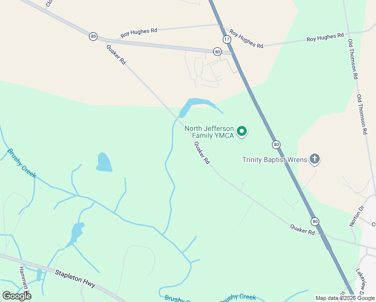 map of restaurants, bars, coffee shops, grocery stores, and more near 2008 Quaker Road in Wrens