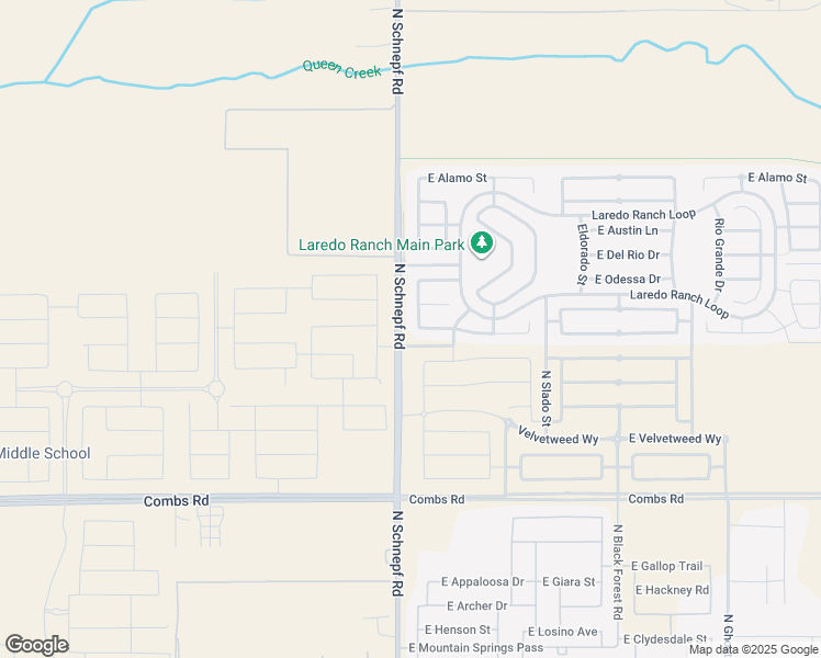 map of restaurants, bars, coffee shops, grocery stores, and more near 38162 North La Grange Lane in Queen Creek