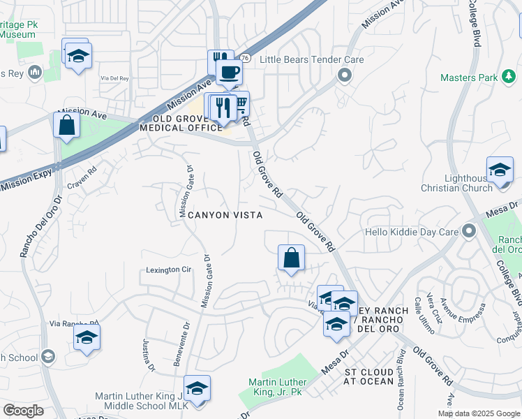 map of restaurants, bars, coffee shops, grocery stores, and more near 4269 Black Duck Way in Oceanside