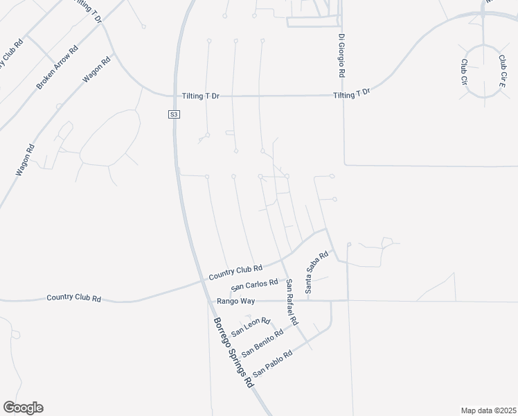 map of restaurants, bars, coffee shops, grocery stores, and more near 3368 San Rafael Road in Borrego Springs
