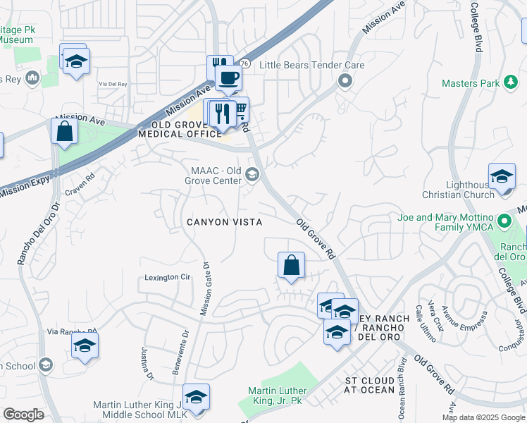 map of restaurants, bars, coffee shops, grocery stores, and more near 4276 Black Duck Way in Oceanside