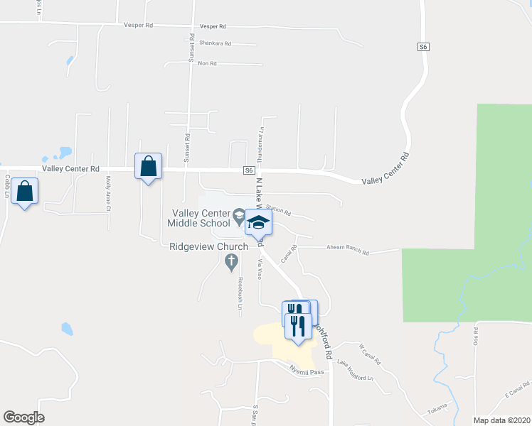 map of restaurants, bars, coffee shops, grocery stores, and more near 28205 North Lake Wohlford Road in Valley Center