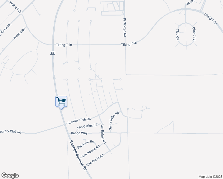 map of restaurants, bars, coffee shops, grocery stores, and more near Rocking Chair Drive in Borrego Springs