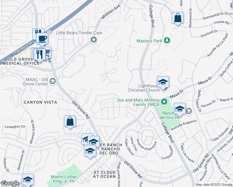map of restaurants, bars, coffee shops, grocery stores, and more near 4519 Kittiwake Way in Oceanside