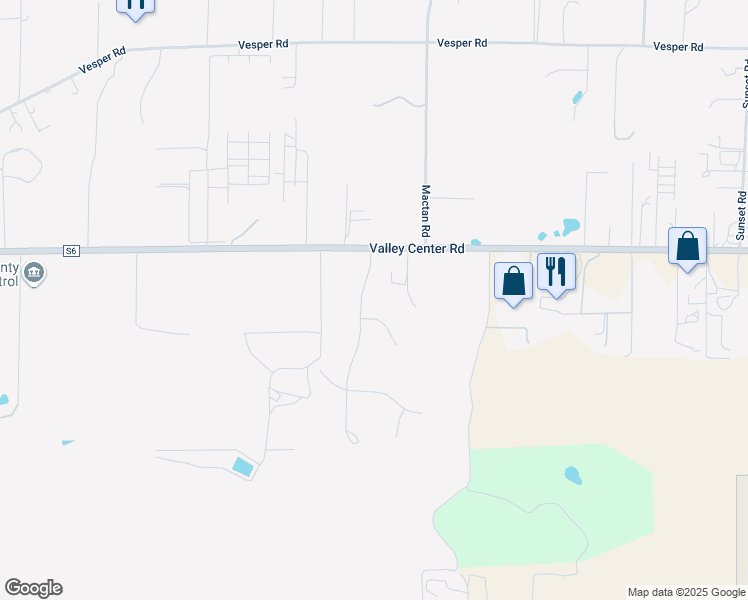 map of restaurants, bars, coffee shops, grocery stores, and more near 15408 Glentree Road in Valley Center