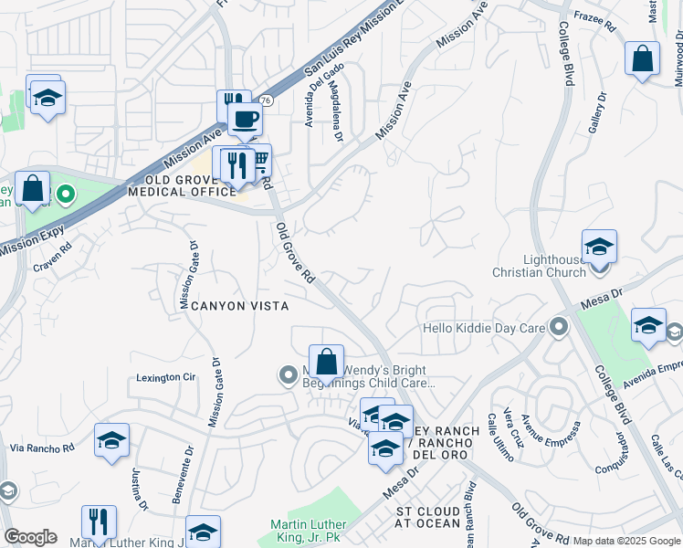 map of restaurants, bars, coffee shops, grocery stores, and more near 942 Royal Tern Way in Oceanside