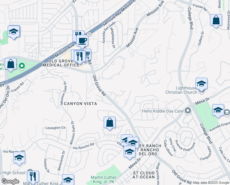map of restaurants, bars, coffee shops, grocery stores, and more near 942 Royal Tern Way in Oceanside