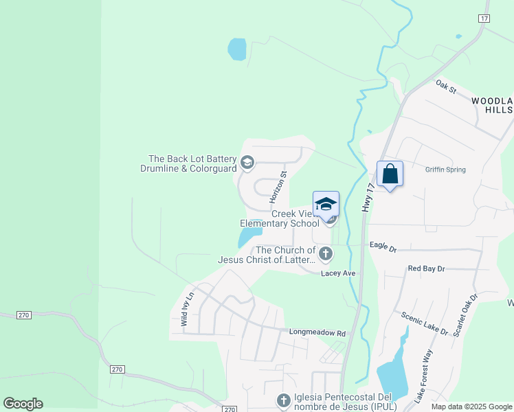 map of restaurants, bars, coffee shops, grocery stores, and more near 300 Lacey Avenue in Alabaster