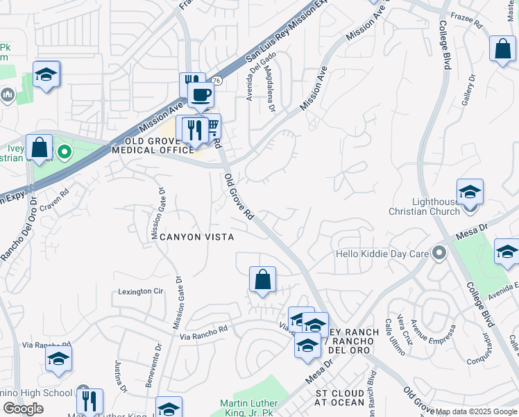 map of restaurants, bars, coffee shops, grocery stores, and more near 914 Royal Tern Way in Oceanside