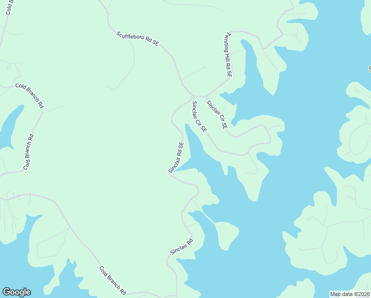 map of restaurants, bars, coffee shops, grocery stores, and more near 354 Sinclair Road in Eatonton