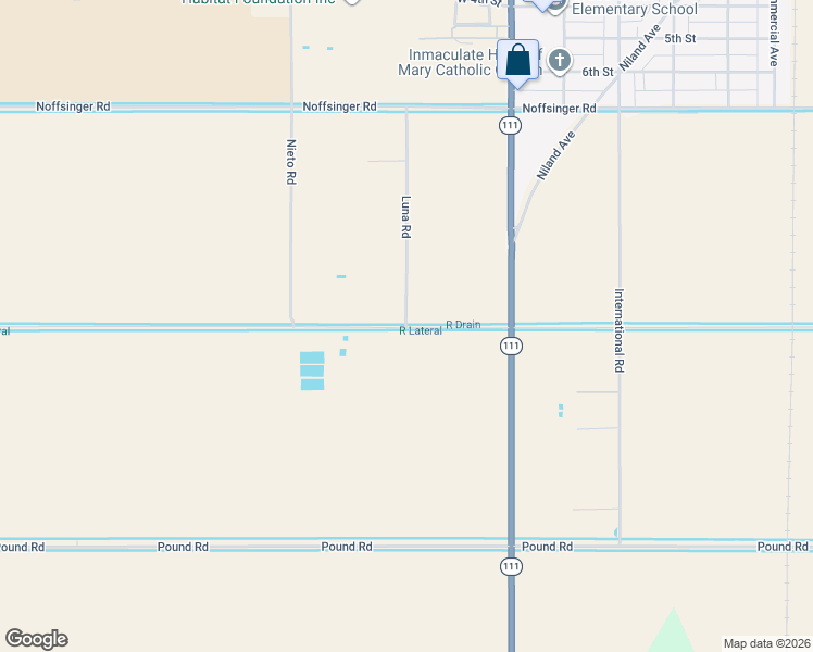 map of restaurants, bars, coffee shops, grocery stores, and more near 7900 Luna Road in Calipatria