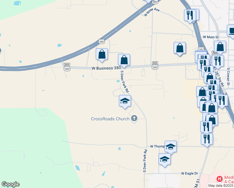 map of restaurants, bars, coffee shops, grocery stores, and more near 1200 South Deer Park Road in Decatur