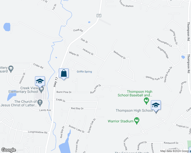 map of restaurants, bars, coffee shops, grocery stores, and more near 1306 Yellow Leaf Lane in Alabaster
