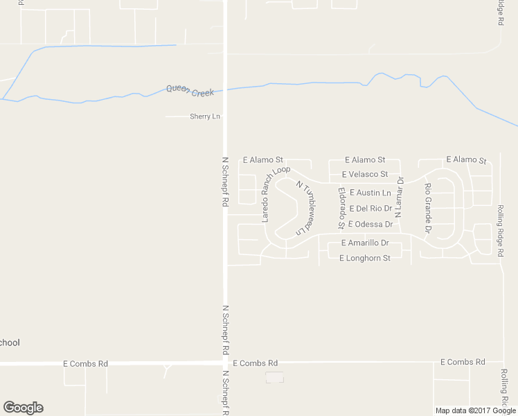 map of restaurants, bars, coffee shops, grocery stores, and more near 3641 East Del Rio Drive in Queen Creek